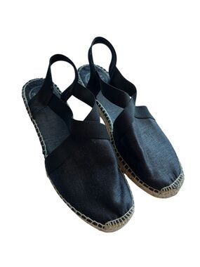 Women's Black Slingback Espadrille Flats